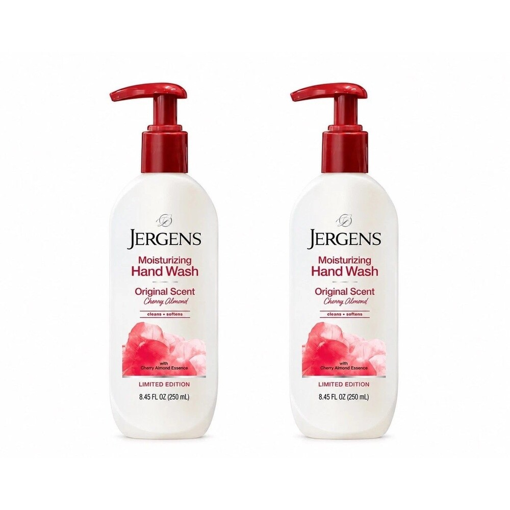 2 JERGENS MOISTURIZING HAND WASH SOAP ORIGINAL SCENT CHERRY ALMOND 8.45oz